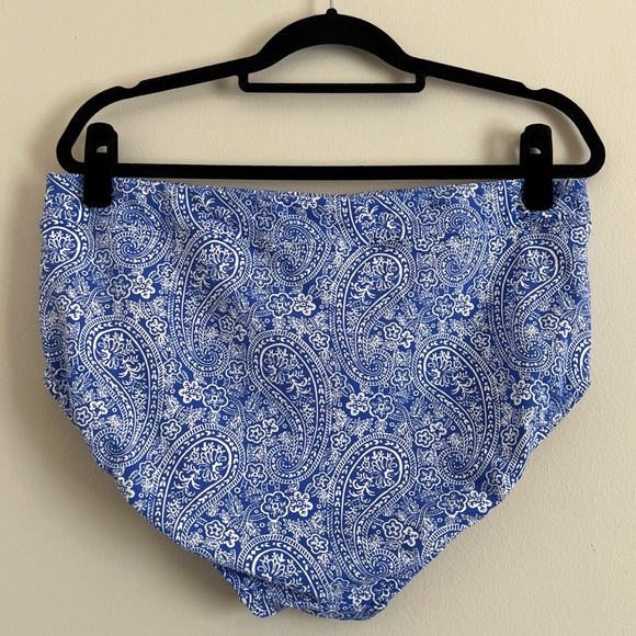 *3 for $10* nwot: blue paisley high waist tummy control bikini bottoms - Picture 2 of 5